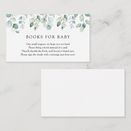 Carte D'accompagnement Elégant Eucalyptus Green Demande de réservation (Devant / Derrière)