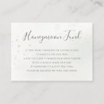 Carte D'accompagnement Elégant Eucalyptus Green Gold Honeymoon Fund<br><div class="desc">De belles cartes de fonds mariages en lune de miel avec des eucalyptus à l'aquarelle et des feuilles d'or. Un choix parfait pour les mariages du printemps et de l'été.</div>