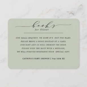 Carte D'accompagnement Elégant Eucalyptus Green Livres pour Baby Request