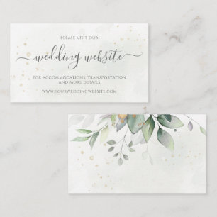Carte D'accompagnement Elégant Eucalyptus Greenery Gold Mariage site Web