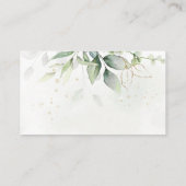 Carte D'accompagnement Elégant Eucalyptus Greenery Gold Mariage site Web (Dos)