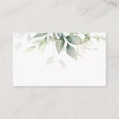 Carte D'accompagnement Elégant Eucalyptus Greenery Gold Mariage site Web (Dos)