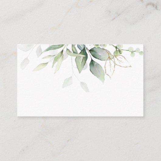 Carte D'accompagnement Elégant Eucalyptus Greenery Gold Mariage site Web (Dos)