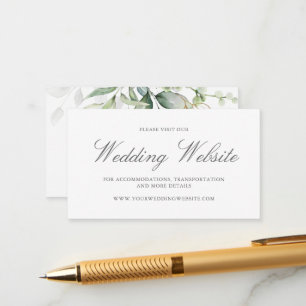 Carte D'accompagnement Elégant Eucalyptus Greenery Gold Mariage site Web
