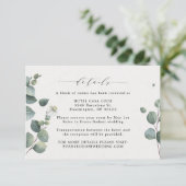 Carte D'accompagnement Elegant Eucalyptus Mariage Détails Card (Debout devant)