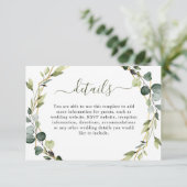 Carte D'accompagnement Elégant Eucalyptus Moderne Foliage de cadre de cou (Debout devant)