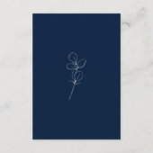 Carte D'accompagnement Elegant Eucalyptus Navy Blue Wedding Details (Dos)