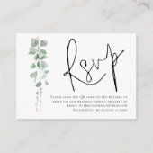 Carte D'accompagnement Elégant Eucalyptus Script QR Code Mariage RSVP (Devant)