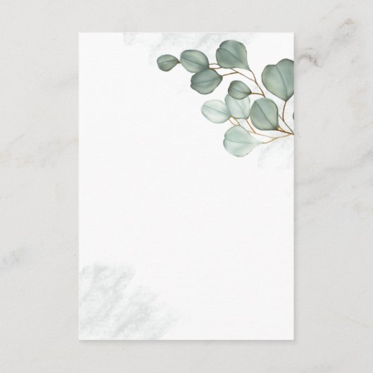 Carte D'accompagnement Elégant Eucalyptus Simple Website Détails du scrip (Dos)