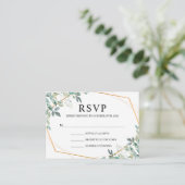Carte D'accompagnement Elégant Eucalyptus Verdure Mariage Or RSVP (Debout devant)