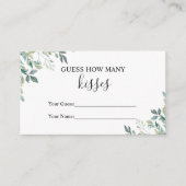 Carte D'accompagnement Elégant Eucalyptus Vert Devine Combien De Baisers (Devant)