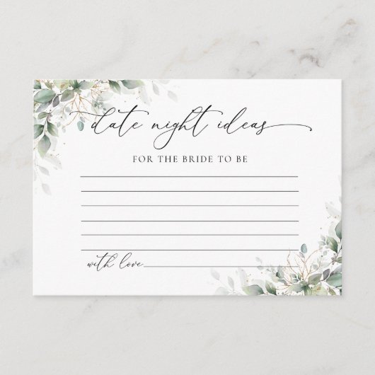 Carte D'accompagnement Elegant Eucalyptus Wedding Enclosure Card (Devant)