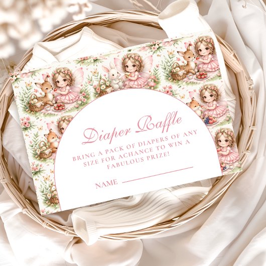 Carte D'accompagnement Elegant Fairy Baby Shower Diapper Raffle