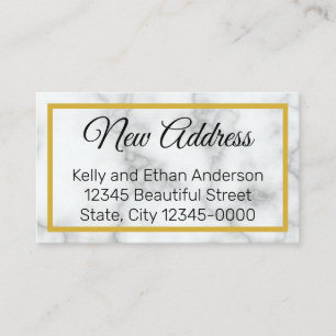 Carte D'accompagnement Elegant Faux Marbre blanc Nouvelle adresse