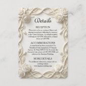 Carte D'accompagnement Elegant Faux Plaster Floral Relief Formal Wedding (Devant)