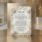 Carte D'accompagnement Elegant Faux Plaster Floral Relief Formal Wedding