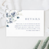 Carte D'accompagnement Elégant feuillage d'hiver bleu Dusty Détails du Ma