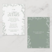 Carte D'accompagnement Elegant Feuille Sage Green Monogram Détails du Mar (Devant / Derrière)