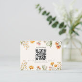 Carte D'accompagnement Élégant Fleur sauvage de Weadow Mariage Qr Code Ma (Debout devant)