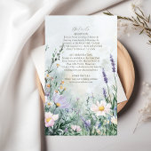 Carte D'accompagnement Élégant Fleur sauvage Meadow Blush Pink Mariage