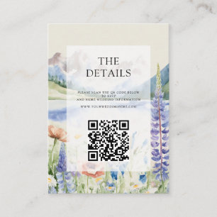 Carte D'accompagnement Élégant Fleur sauvage paysage de montagne Mariage
