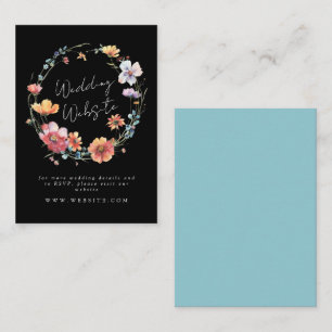 Carte D'accompagnement Élégant Fleur sauvage Wreath Summer Mariage Websit