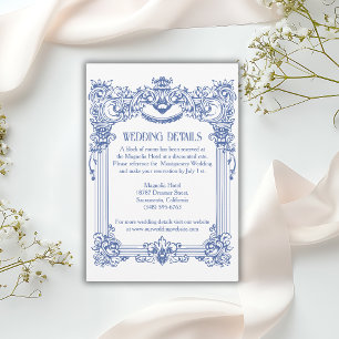 Carte D'accompagnement Élégant Floral Baroque Colonne Détails du Mariage