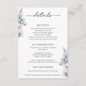 Carte D'accompagnement Elegant Floral Botanical Reception Details Card (Devant)