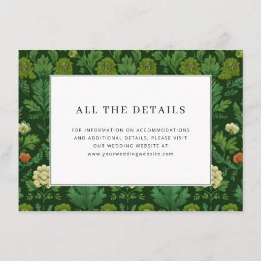 Carte D'accompagnement Élégant floral botanique vert (Devant)