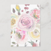 Carte D'accompagnement Elégant Floral Mariage Détails de la clientèle (Dos)