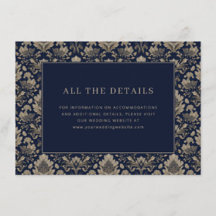 Carte D'accompagnement Élégant floral marine