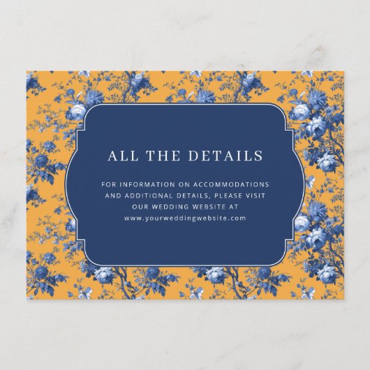 Carte D'accompagnement Élégant floral orange (Devant)