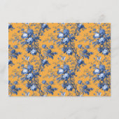 Carte D'accompagnement Élégant floral orange (Dos)