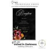 Carte D'accompagnement Elégant foncé Automne Floral Mariage Réception