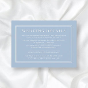 Carte D'accompagnement Élégant Formal Classic Powder Blue Détails Mariage