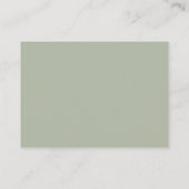 Carte D'accompagnement Elégant Formal Classic Sage Green Détails Mariage (Dos)