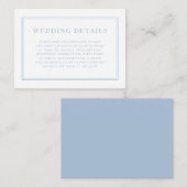 Carte D'accompagnement Élégant Formal Powder Blue Détails du Mariage (Devant / Derrière)