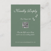 Carte D'accompagnement Élégant Formel Mariage Vert Olive Script (Devant)