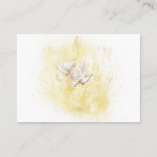 Carte D'accompagnement Elégant Gazebo fleurs Doves Détails Mariage (Dos)