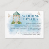 Carte D'accompagnement Elégant Gazebo fleurs Doves Détails Mariage (Devant)