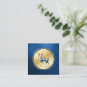 Carte D'accompagnement Elegant Gold and Blue Christmas Enclosure Note (Debout devant)