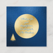 Carte D'accompagnement Elegant Gold and Blue Christmas Enclosure Note (Dos)