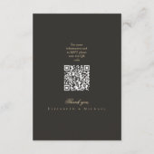Carte D'accompagnement Elegant Gold Charcoal Minimalist Wedding Details (Dos)