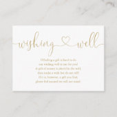 Carte D'accompagnement Elégant Gold Heart Script Wishing well Mariage (Devant)