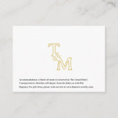 Carte D'accompagnement Elegant Gold Initial Monogram Enclosure Card (Dos)
