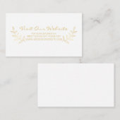 Carte D'accompagnement Elegant Gold Laurels Site Mariage (Devant / Derrière)