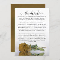 Elegant Gold Ochre Romantique Rose Détails Mariage