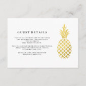Carte D'accompagnement Elegant Gold Pineapple Mariage Détails sur le clie (Devant)
