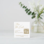 Carte D'accompagnement Elegant Gold QR Code Mariage site (Debout devant)