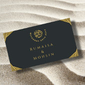 Carte D'accompagnement Elegant Gold QR Code RSVP Mariage islamique site W